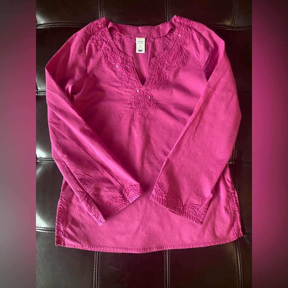 Vintage Girls Embroidered and Sequins Tunic Top